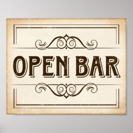  partij OPEN BAR-afdruk Poster