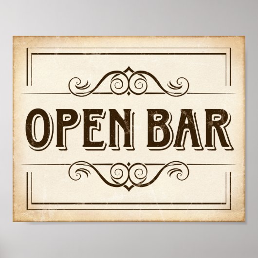 partij OPEN BAR-afdruk Poster (Voorkant)