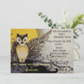   partij Owl Halloween Kaart (Staand voorkant)