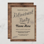 PARTIJ Paardenhout Rustic Retire Invite  Kaart (Voorkant / Achterkant)