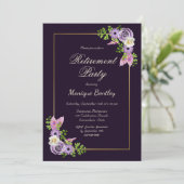 PARTIJ Paarse Floral Kaart (Staand voorkant)