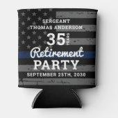 PARTIJ Pensionering politie personaliseert Thin Bl Blikjeskoeler (Voorkant)