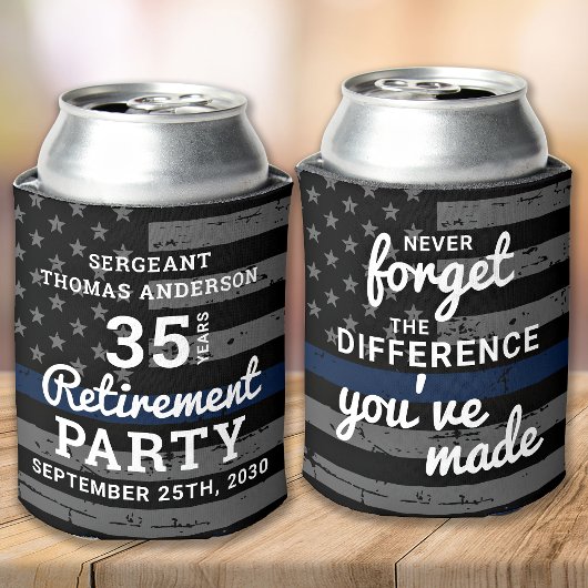 PARTIJ Pensionering politie personaliseert Thin Bl Blikjeskoeler