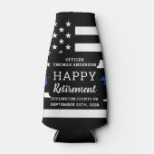 PARTIJ Pensionering politie personaliseert Thin Bl Flesjeskoeler (Voorkant)