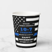 PARTIJ Pensionering politie personaliseert Thin Bl Papieren Bekers (Achterkant)