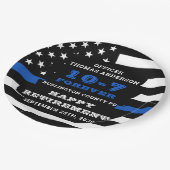 PARTIJ Pensionering politie personaliseert Thin Bl Papieren Bordje (Gekanteld)