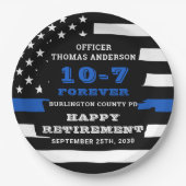 PARTIJ Pensionering politie personaliseert Thin Bl Papieren Bordje (Voorkant)