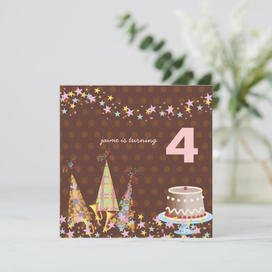 Partij petten, Kinderfeest Kaart (Staand voorkant)