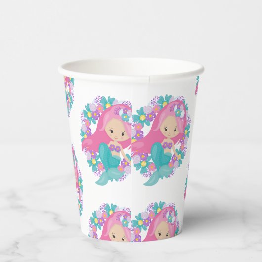 Partij piraatroze mermaïdaatpapierbekertjes papieren bekers (Rechts)