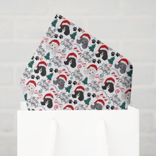 Partij Poodle Kerst Tissue Papier (Cadeauzakje)