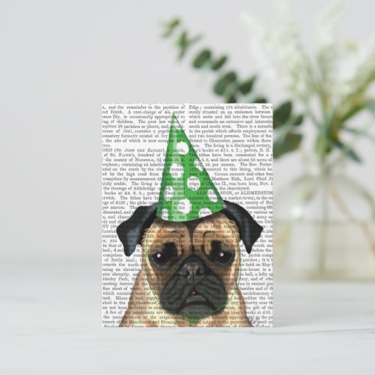 Partij Pug 2 Briefkaart (Staand voorkant)