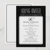 Partij, Réunion of Event 5x7 Black Invitation Kaart (Voorkant / Achterkant)