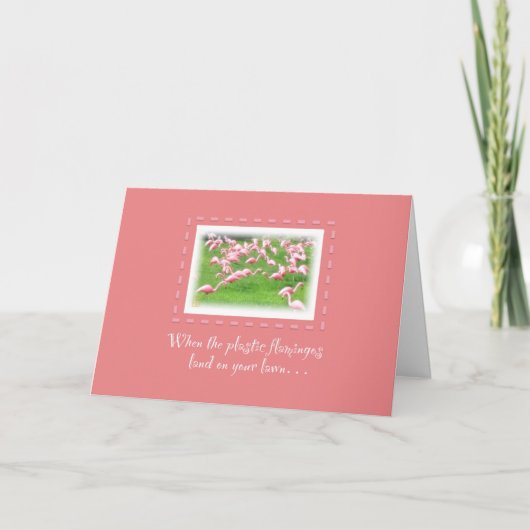 PARTIJ Roze Flamingos! Kaart (Voorkant)