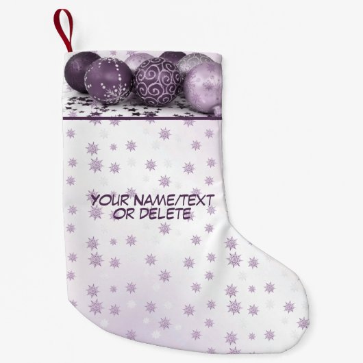Partij Roze Paarse Snowflakes Elegant Vintage Kleine Kerstsok (Voorkant)