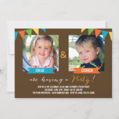 Partij samen - Birthday-uitnodigingen - bruin Kaart (Voorkant)