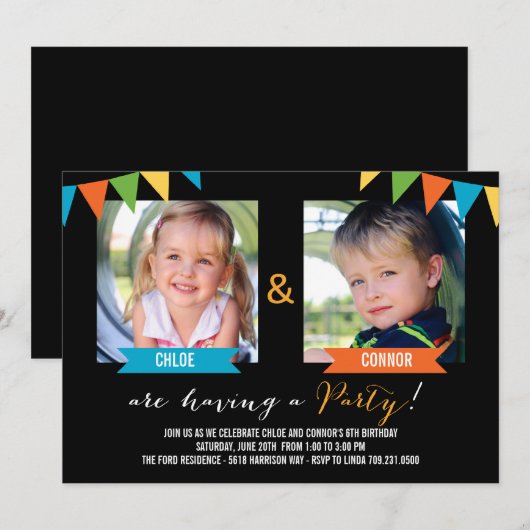 Partij samen - Vernodigingen van de Dag van de Dag Kaart (Voorkant / Achterkant)