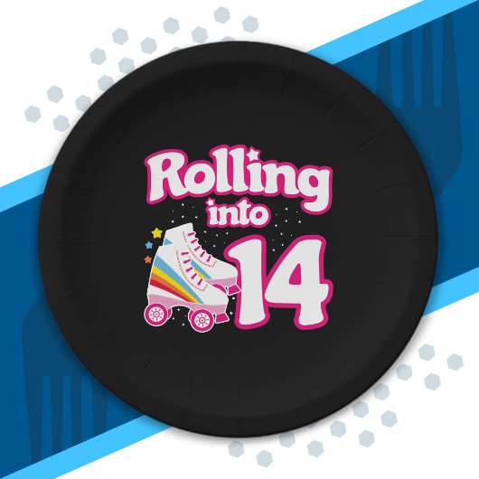 Partij schaats - 14e verjaardag - Schatting van ro Papieren Bordje