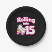 Partij schaats - 15e verjaardag - Schatting van ro Papieren Bordje (Voorkant)