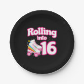 Partij schaats - 16e verjaardag - Schatting van ro Papieren Bordje (Voorkant)