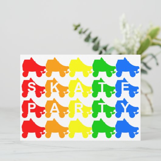 Partij schaats : regenboogquads kaart (Staand voorkant)