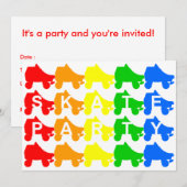 Partij schaats : regenboogquads kaart (Voorkant / Achterkant)