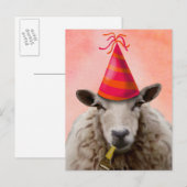 Partij schapen 2 uitnodiging briefkaart (Voorkant / Achterkant)