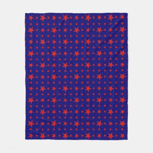Partij Stars Red op blauw Fleece Deken (Voorkant)