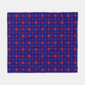 Partij Stars Red op blauw Fleece Deken (Voorkant (Horizontaal))