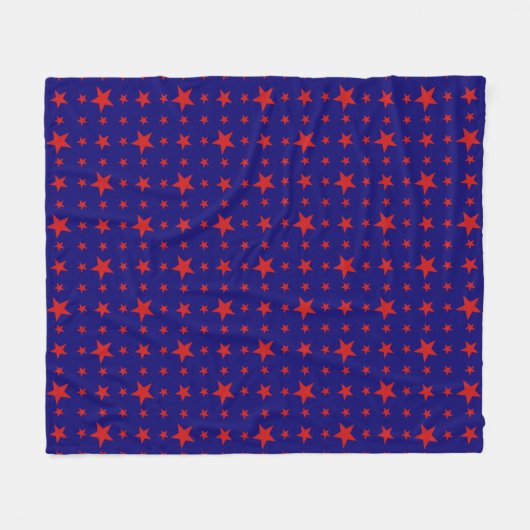 Partij Stars Red op blauw Fleece Deken (Voorkant (Horizontaal))