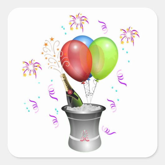 Partij Stickers/Sqaure Vierkante Sticker (Voorkant)