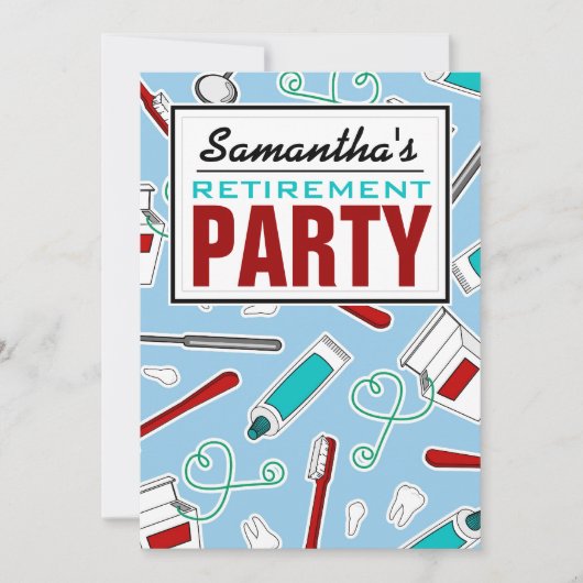 PARTIJ Tandheelkundige verzorger/Dentist Retiremen Kaart (Voorkant)