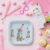 PARTIJ Tijd Cupcake Birthday Kitten Celebration Papieren Bordje (Feest)