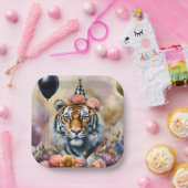 Partij Tijger Dier Papier Borden Papieren Bordje (Feest)