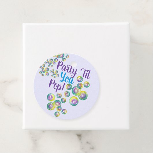 Partij Til je Pop bladerbubbels Iridescent Bedankjes Labels (In situ)