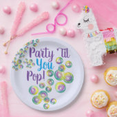 Partij Til je Pop bladerbubbels Iridescent Papieren Bordje (Feest)