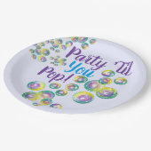 Partij Til je Pop bladerbubbels Iridescent Papieren Bordje (Gekanteld)