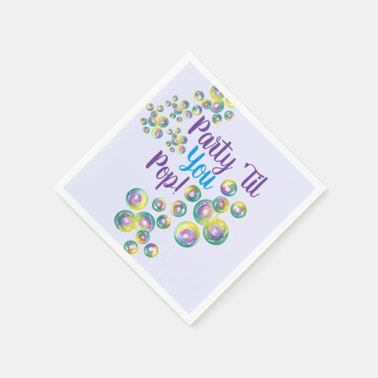 Partij Til je Pop bladerbubbels Iridescent Servet (Hoek)