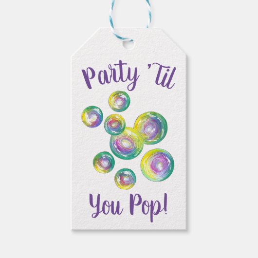 Partij Til je Pop Bubble Wand Birthday Bubbles Cadeaulabel (Voorkant)