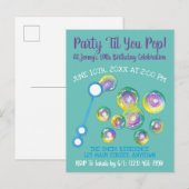Partij Til je Pop Bubble Wand Birthday Bubbles Uitnodiging Briefkaart (Voorkant / Achterkant)