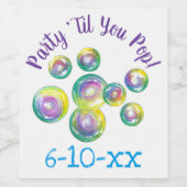 Partij Til je Pop Bubble Wand Birthday Bubbles Wijn Etiket (Enkel label)