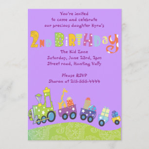 Partij trein 2e verjaardag Happy Party Kaart