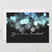 Partij Uitnodiging Elegant Blue Shimmering Lichten (Achterkant)