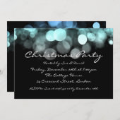 Partij Uitnodiging Elegant Blue Shimmering Lichten (Voorkant / Achterkant)