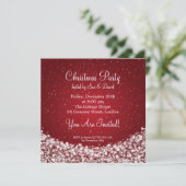 Partij Uitnodiging Elegant Night Sparkle Red (Staand voorkant)