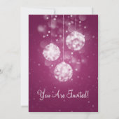 Partij Uitnodiging Elegant Sparging Baubles Roze (Achterkant)