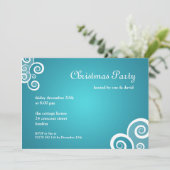 Partij uitnodiging Fabulous Swirls Blue (Staand voorkant)