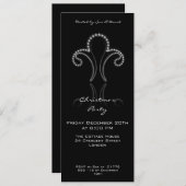 Partij Uitnodiging met glanzende sterren in zilver (Voorkant / Achterkant)