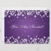 Partij Uitnodiging Paars wintersparkle (Achterkant)