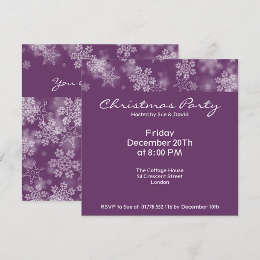 Partij Uitnodiging tot het vallen van sneeuwvlokke (Voorkant / Achterkant)