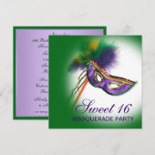 Partij van 16 Maskerade van het Masker van de veer Kaart (Voorkant / Achterkant)